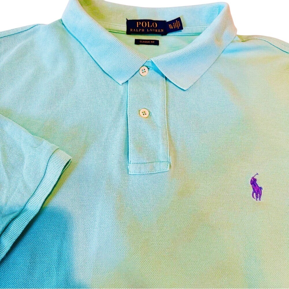 Polo Ralph Lauren 100% Cotton Classic Fit Polo Shirt Men's XL Mint Green Casual‎